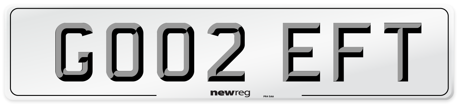 GO02 EFT Number Plate from New Reg